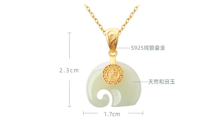 Little Elephant Jade Necklace|Stylish Jade Jewelry - necklace - ORIENTGEM