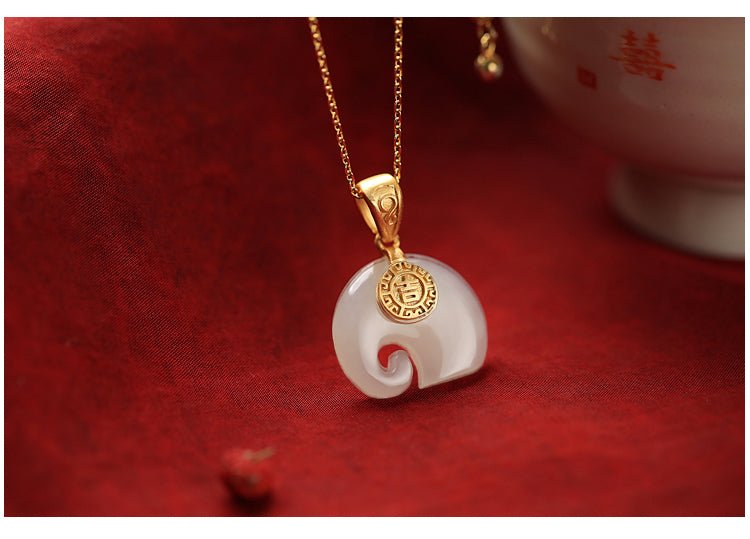 Little Elephant Jade Necklace|Stylish Jade Jewelry - OrientGem