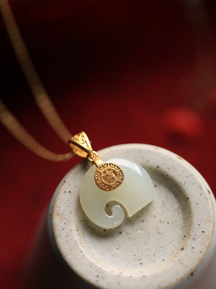 Little Elephant Jade Necklace|Stylish Jade Jewelry - OrientGem