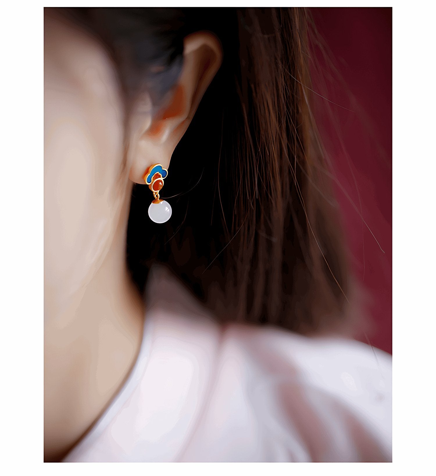 Magic Cloud Jade Earrings | Jade Jewelry - Silver earrings -Silver jewelry -Sterling silver jewelry - ORIENTGEM