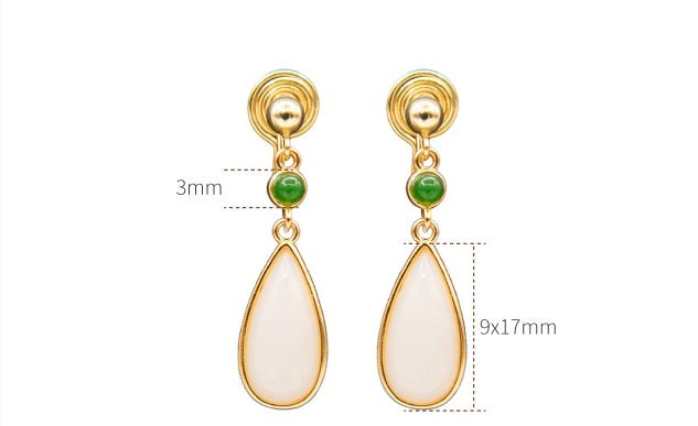 Miss The Rain Jade Earrings | Jade Jewelry - Silver earring -Silver Jewelry -Sterling Silver Earrings- ORIENTGEM