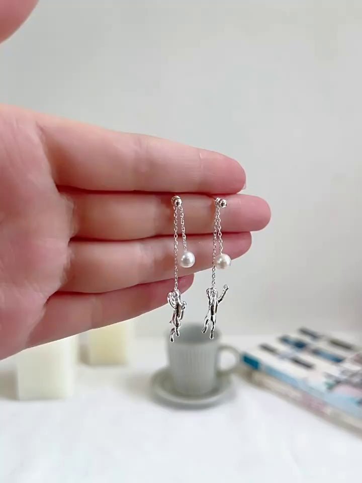 Moon Cats Earrings - earring - ORIENTGEM
