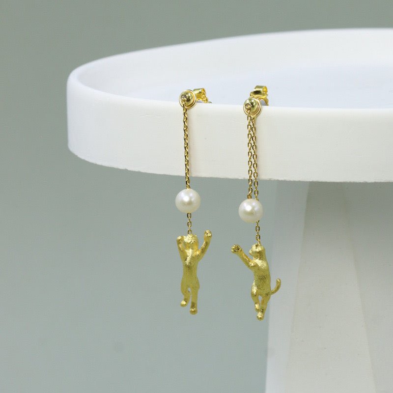 Moon Cats Earrings - earring - ORIENTGEM