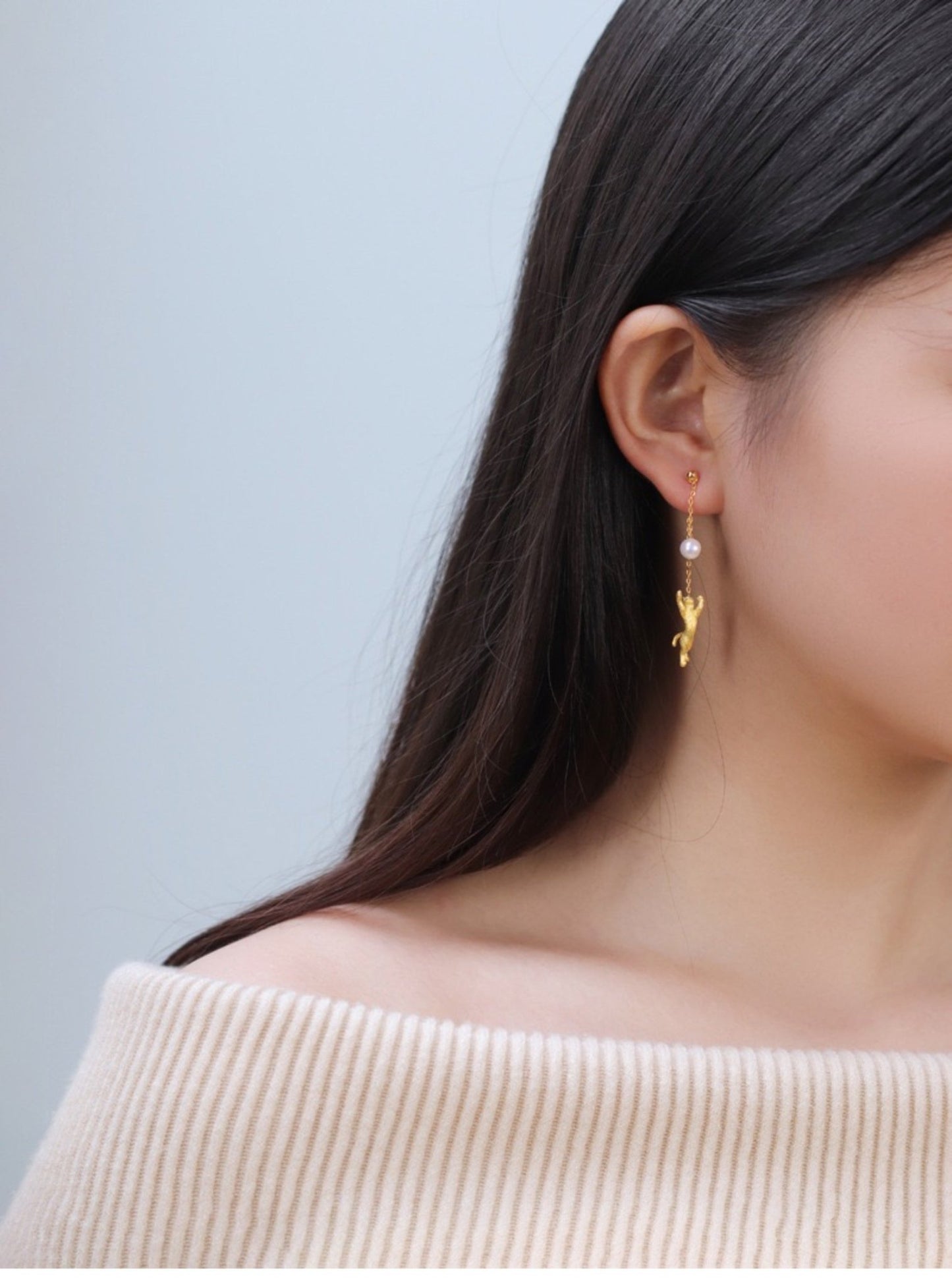 Moon Cats Earrings - earring - ORIENTGEM