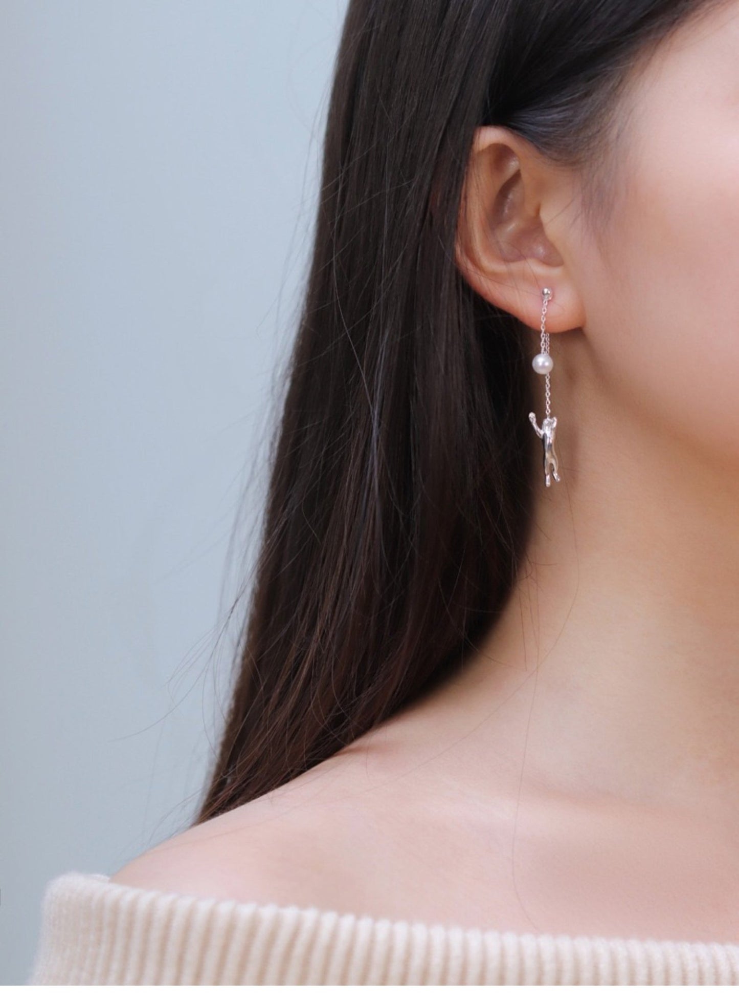 Moon Cats Earrings - earring - ORIENTGEM