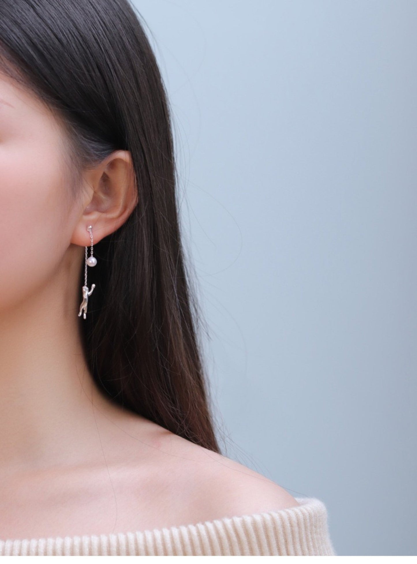 Moon Cats Earrings - earring - ORIENTGEM