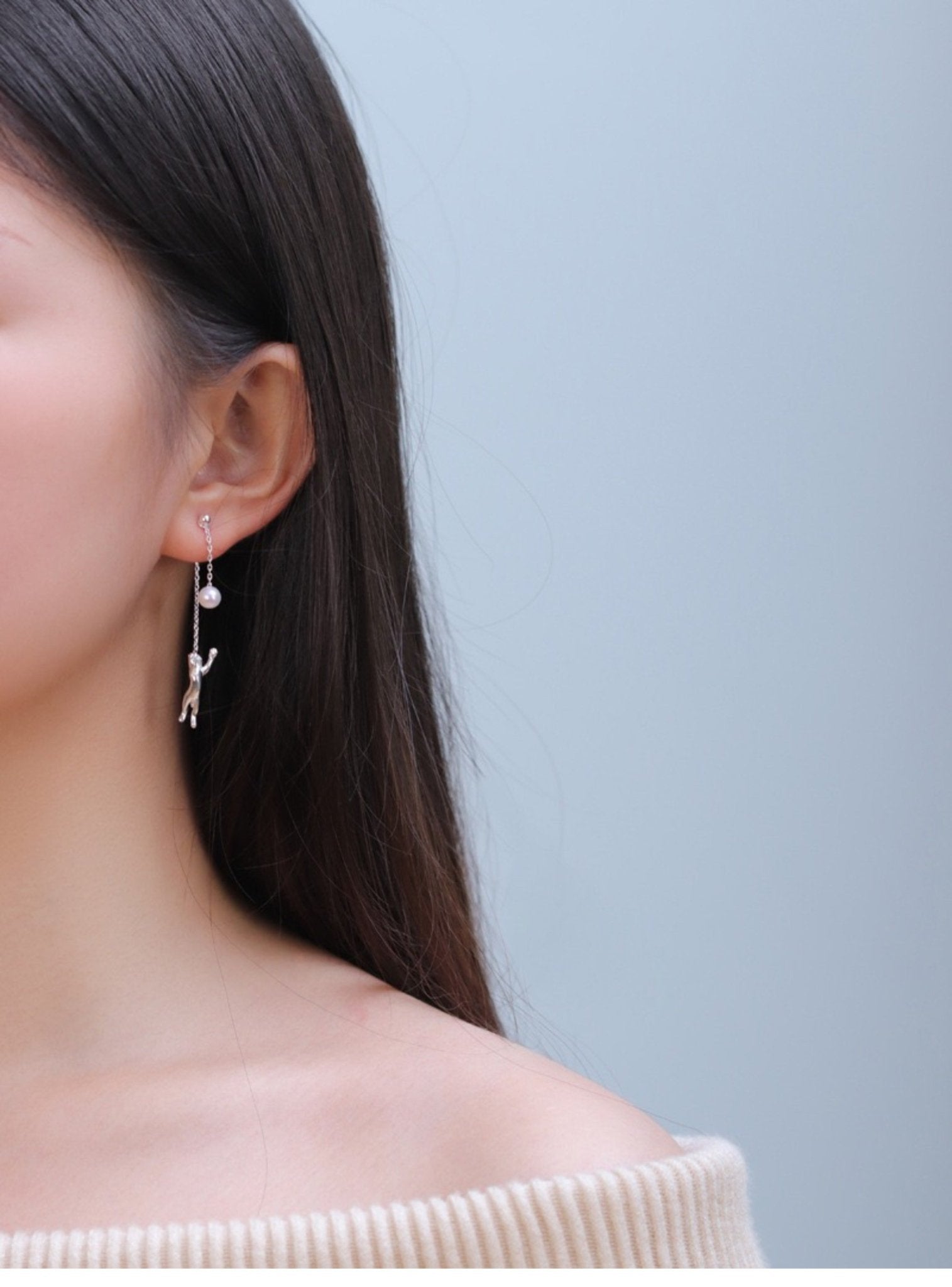 Moon Cats Earrings - earring - ORIENTGEM