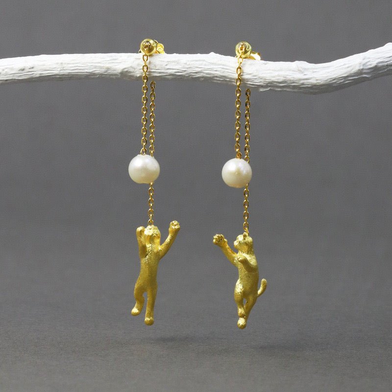Moon Cats Earrings - earring - ORIENTGEM