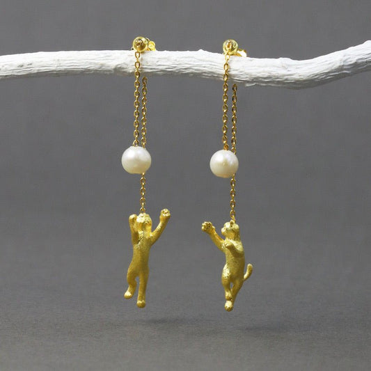 Moon Cats Earrings - earring - ORIENTGEM