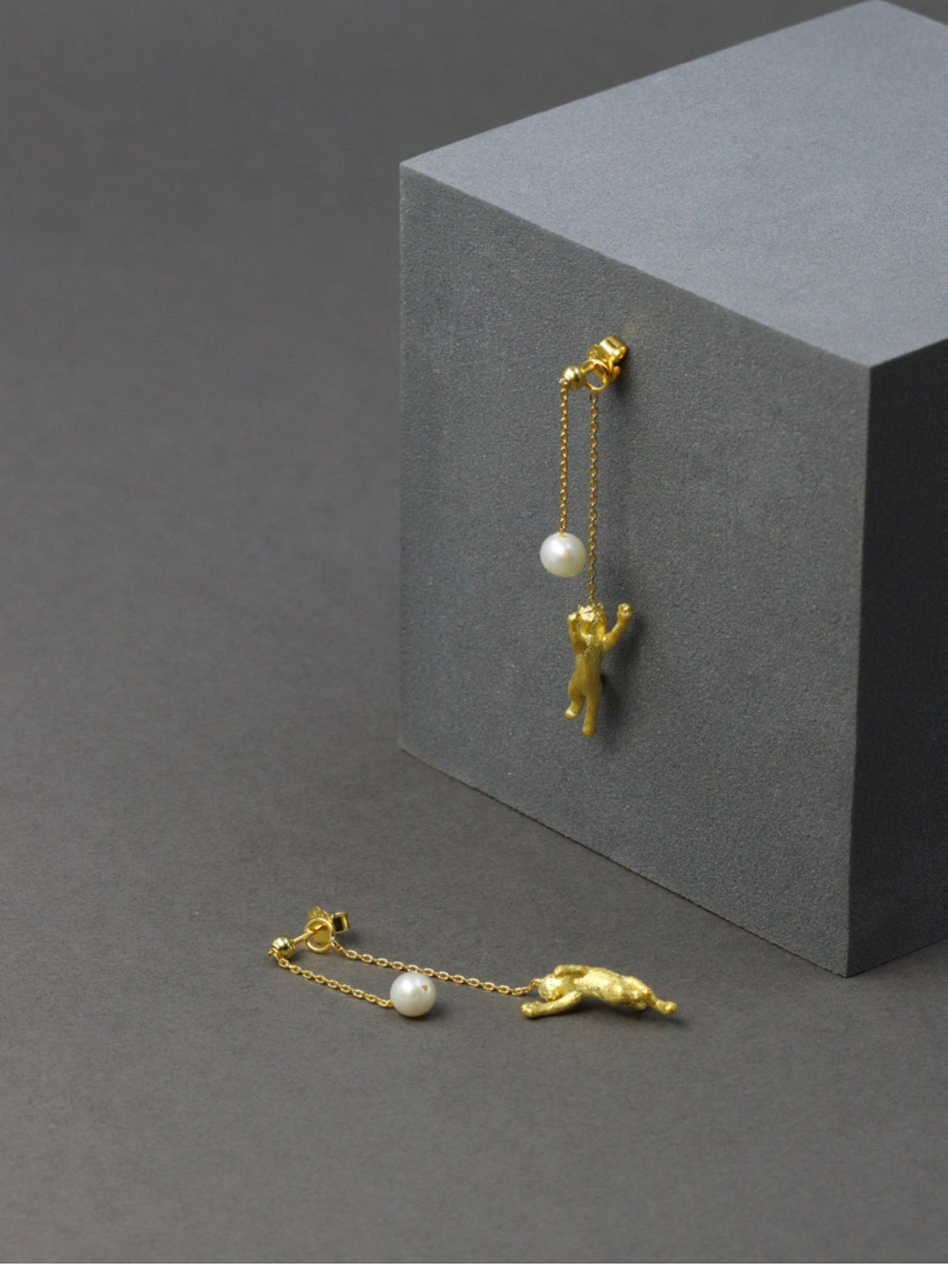 Moon Cats Earrings - earring - ORIENTGEM
