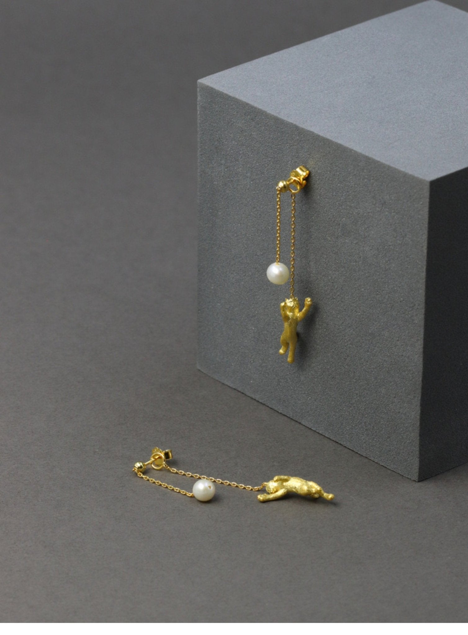 Moon Cats Earrings - earring - ORIENTGEM