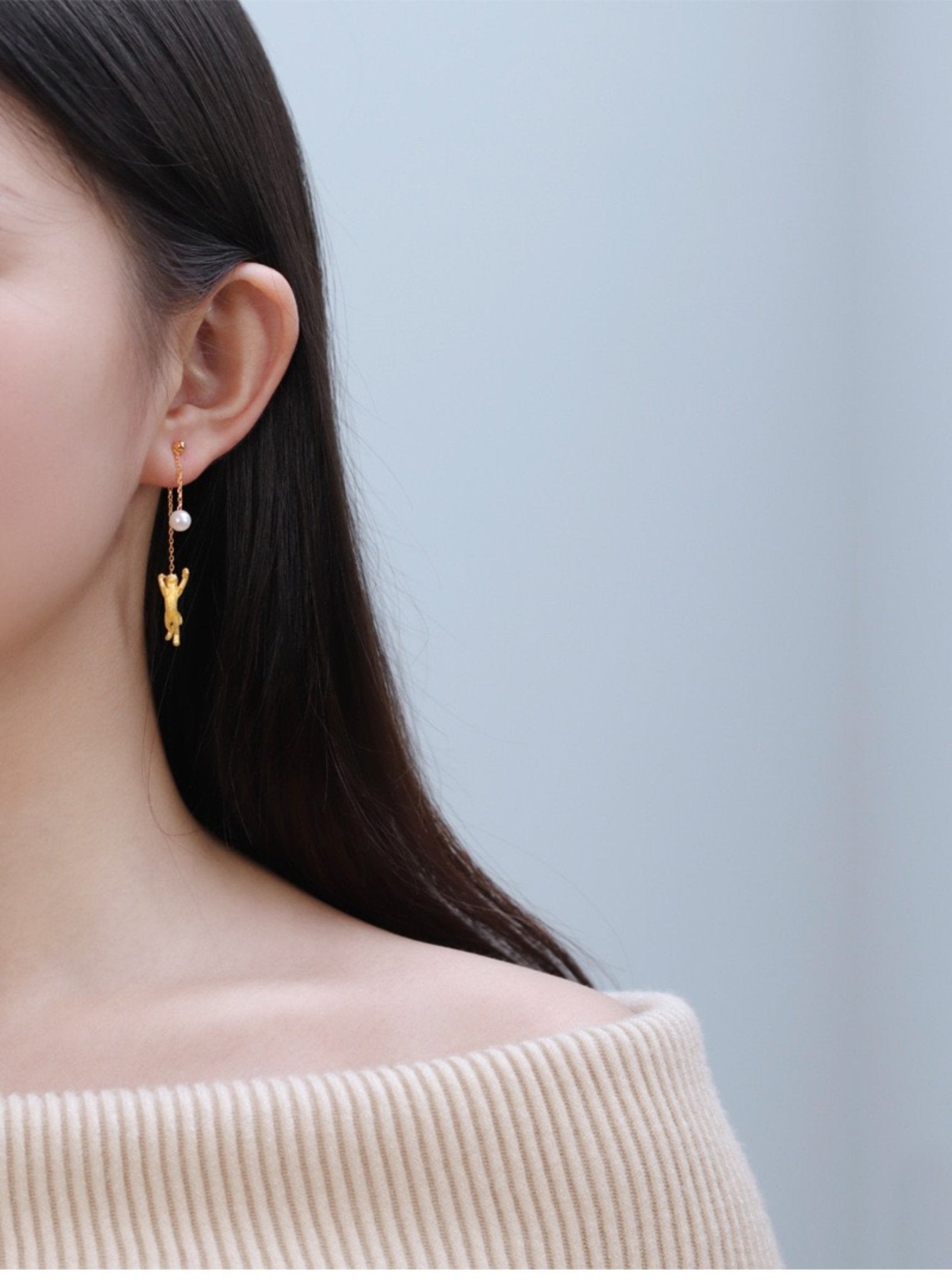 Moon Cats Earrings - earring - ORIENTGEM