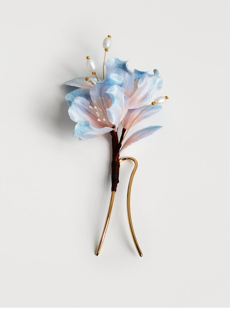 Moonlit Visage Velvet Flower Hairpin - ORIENTGEM