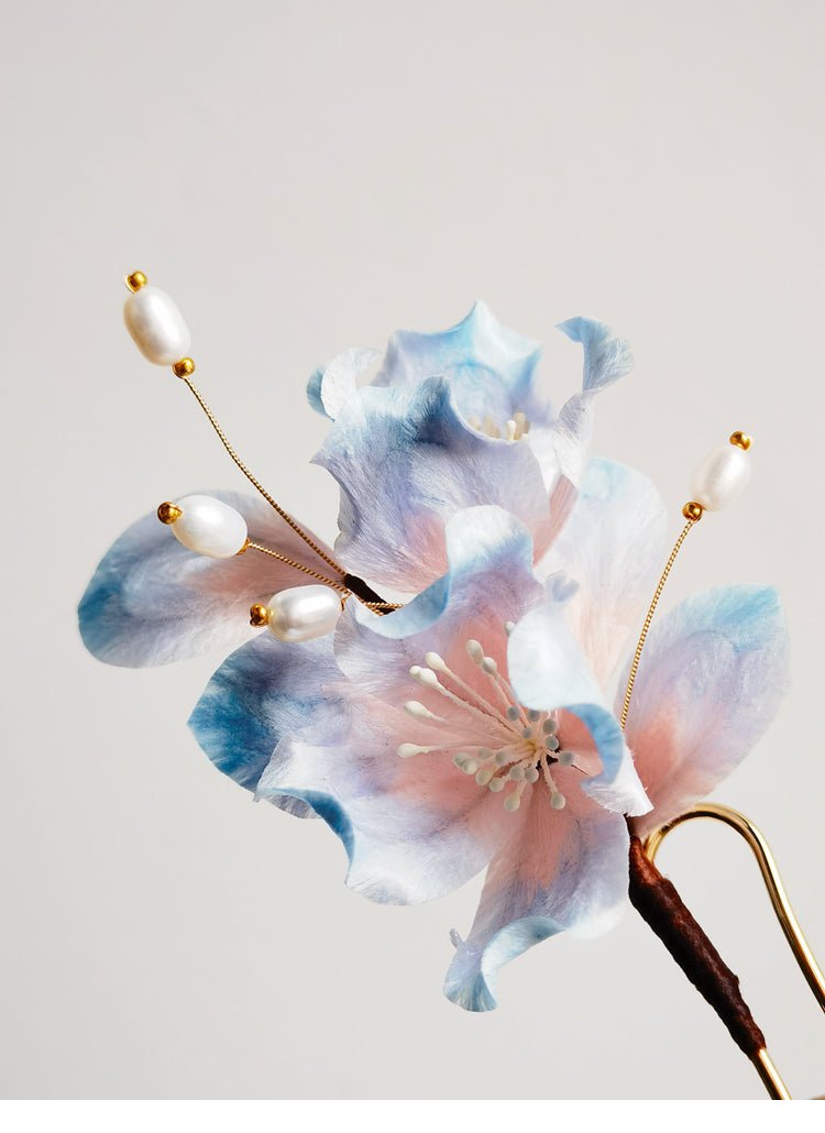 Moonlit Visage Velvet Flower Hairpin - Hairpin - ORIENTGEM