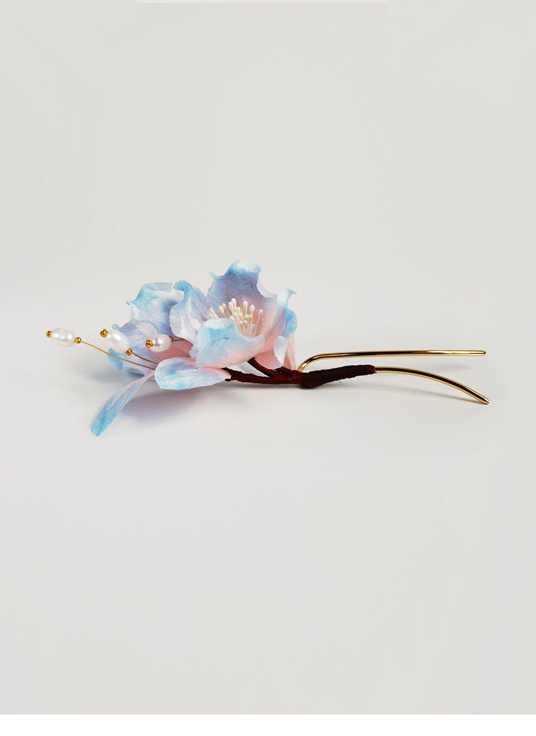Moonlit Visage Velvet Flower Hairpin - Hairpin - ORIENTGEM