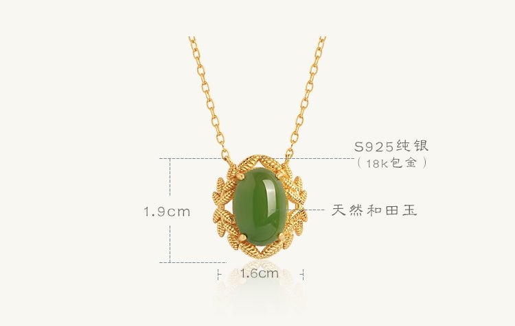 Olive Branch Jade Necklace|Stylish Jade Jewelry - necklace - ORIENTGEM