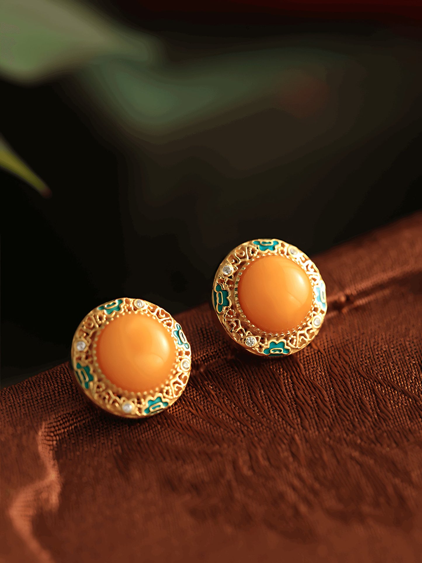 Peace Buckle Beeswax Jade Earrings- Jade Jewelry-Silver Jewelry -Silver Earrings - Sterling Silver jewelry - ORIENTGEM