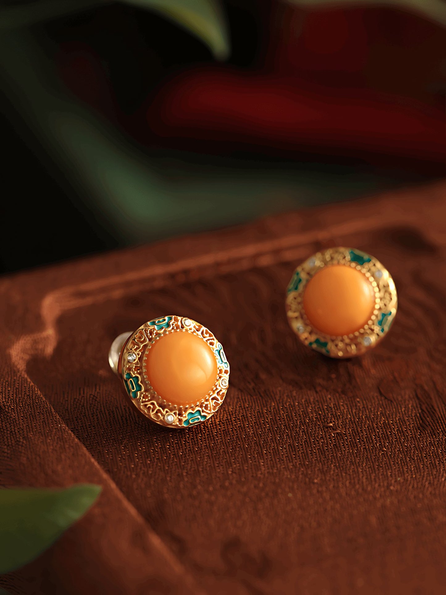 Peace Buckle Beeswax Jade Earrings- Jade Jewelry-Silver Jewelry -Silver Earrings - Sterling Silver jewelry - ORIENTGEM