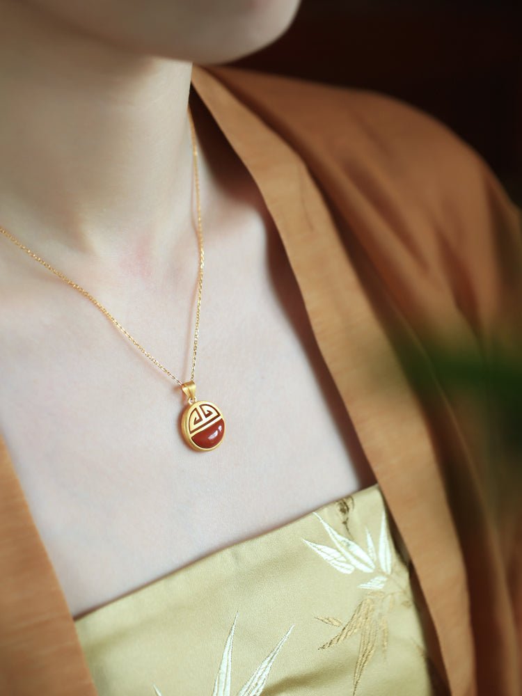 Peace Sign Jade Necklace|Stylish Jade Jewelry - necklace - ORIENTGEM