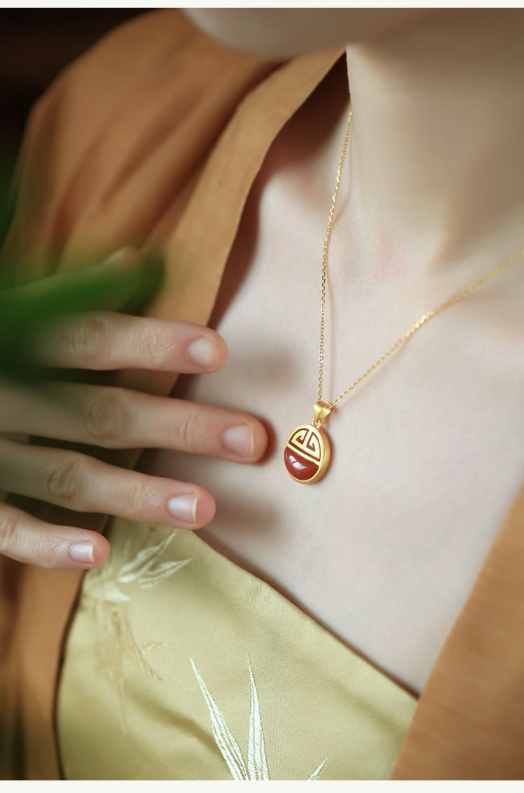 Peace Sign Jade Necklace|Stylish Jade Jewelry - necklace - ORIENTGEM