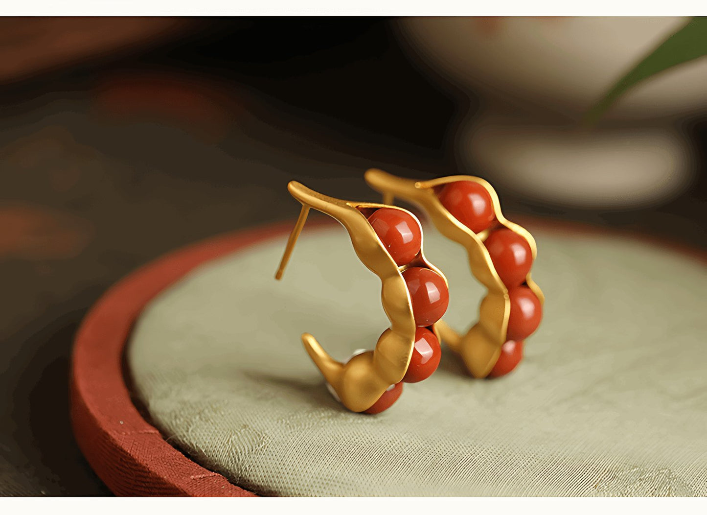 Peas Pod Jade Earrings -Jade Jewelry - Silver Earrings - Silver Jewelry - Sterling Silver Earrings - ORIENTGEM