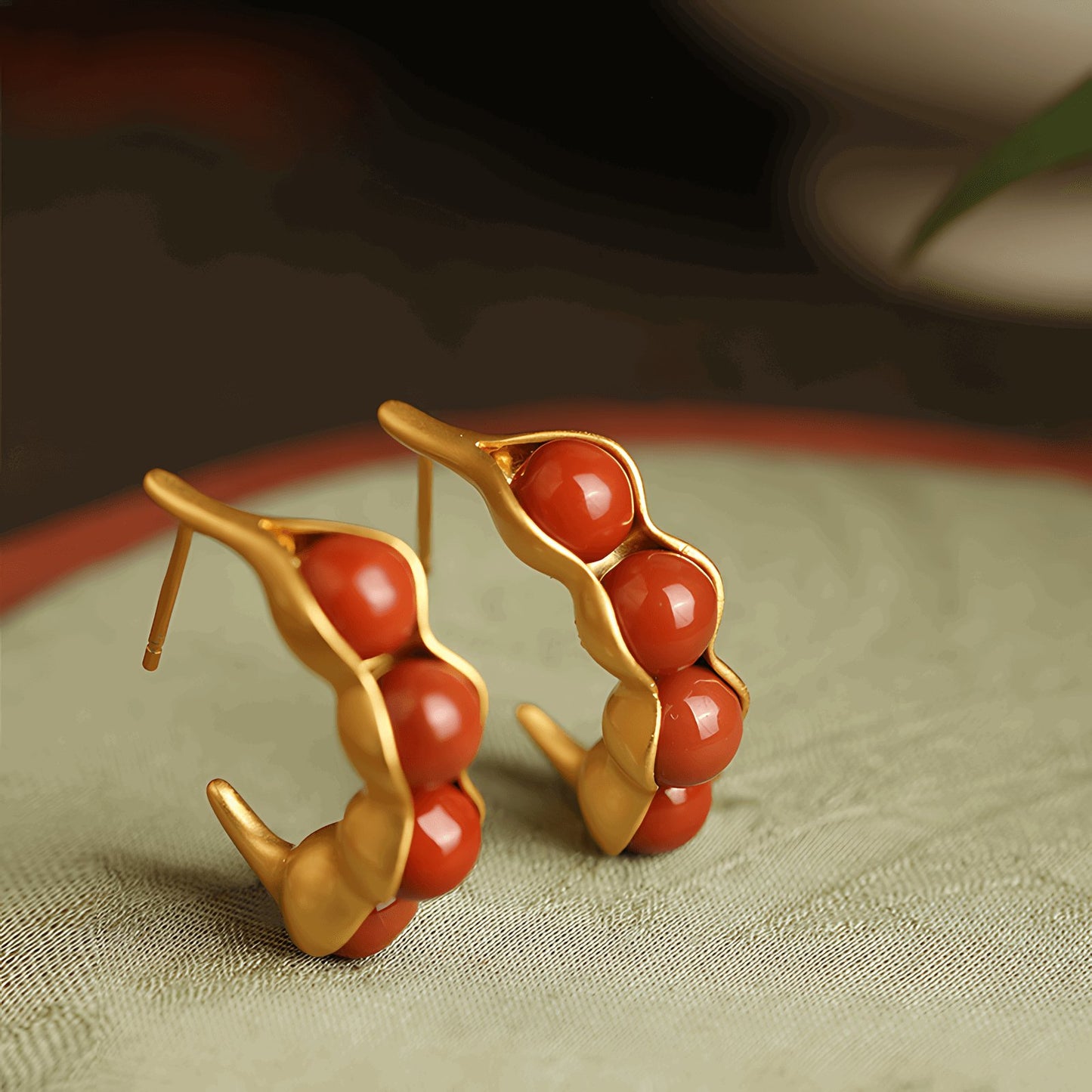 Peas Pod Jade Earrings -Jade Jewelry - Silver Earrings - Silver Jewelry - Sterling Silver Earrings - ORIENTGEM