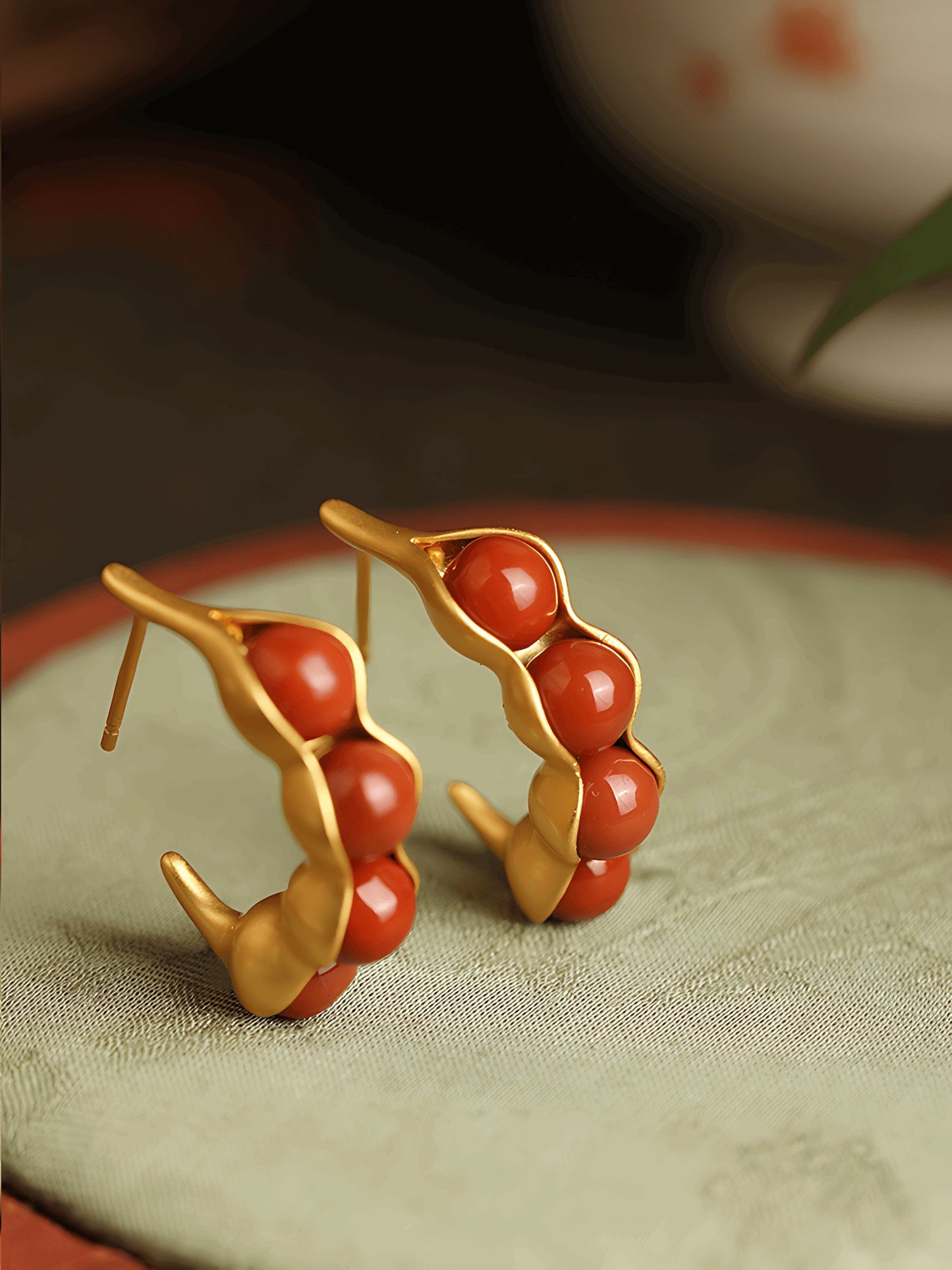 Peas Pod Jade Earrings -Jade Jewelry - Silver Earrings - Silver Jewelry - Sterling Silver Earrings - ORIENTGEM
