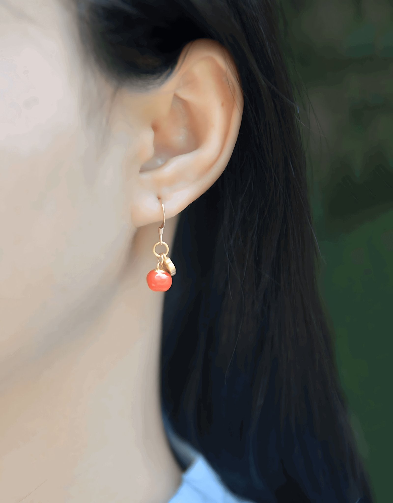 Persimmon Gemstone Earrings - Jade Earrings - Jade Jewelry - ORIENTGEM