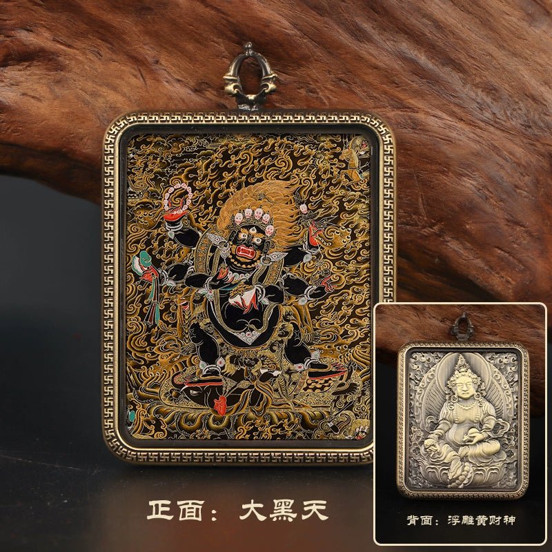 Printed Copper Thangka Necklace - necklace - ORIENTGEM
