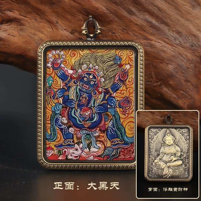 Printed Copper Thangka Necklace - necklace - ORIENTGEM