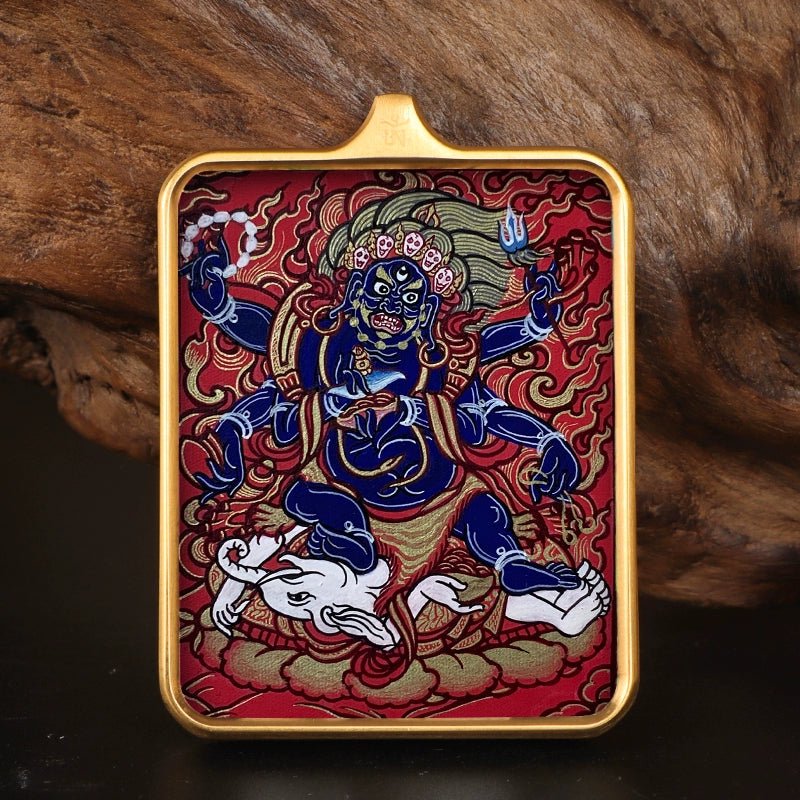 Printed Stainless Steel Thangka Necklace - necklace - ORIENTGEM