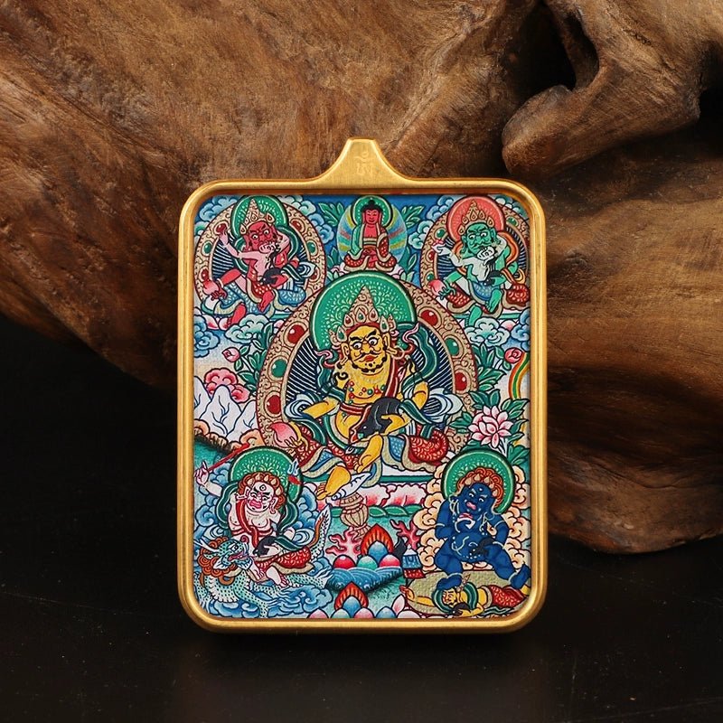 Printed Stainless Steel Thangka Necklace - necklace - ORIENTGEM
