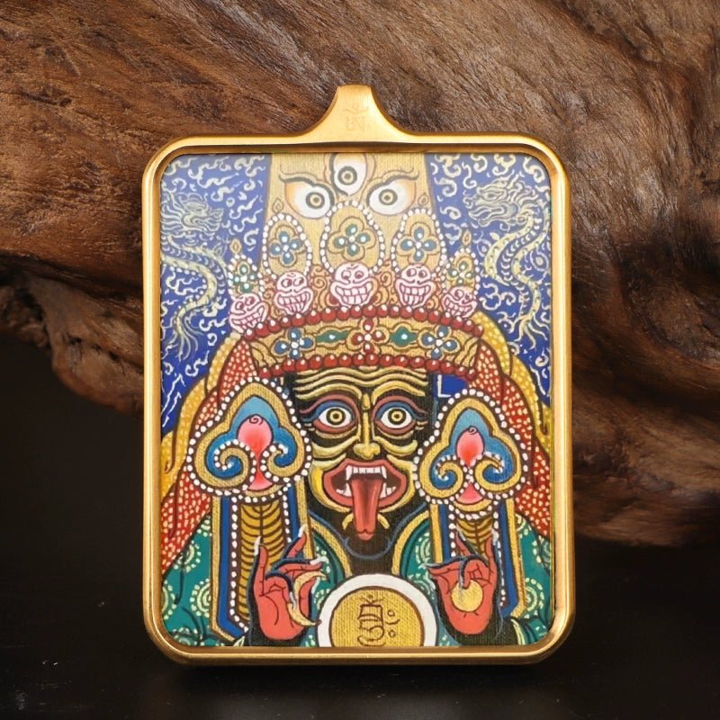 Printed Stainless Steel Thangka Necklace - necklace - ORIENTGEM