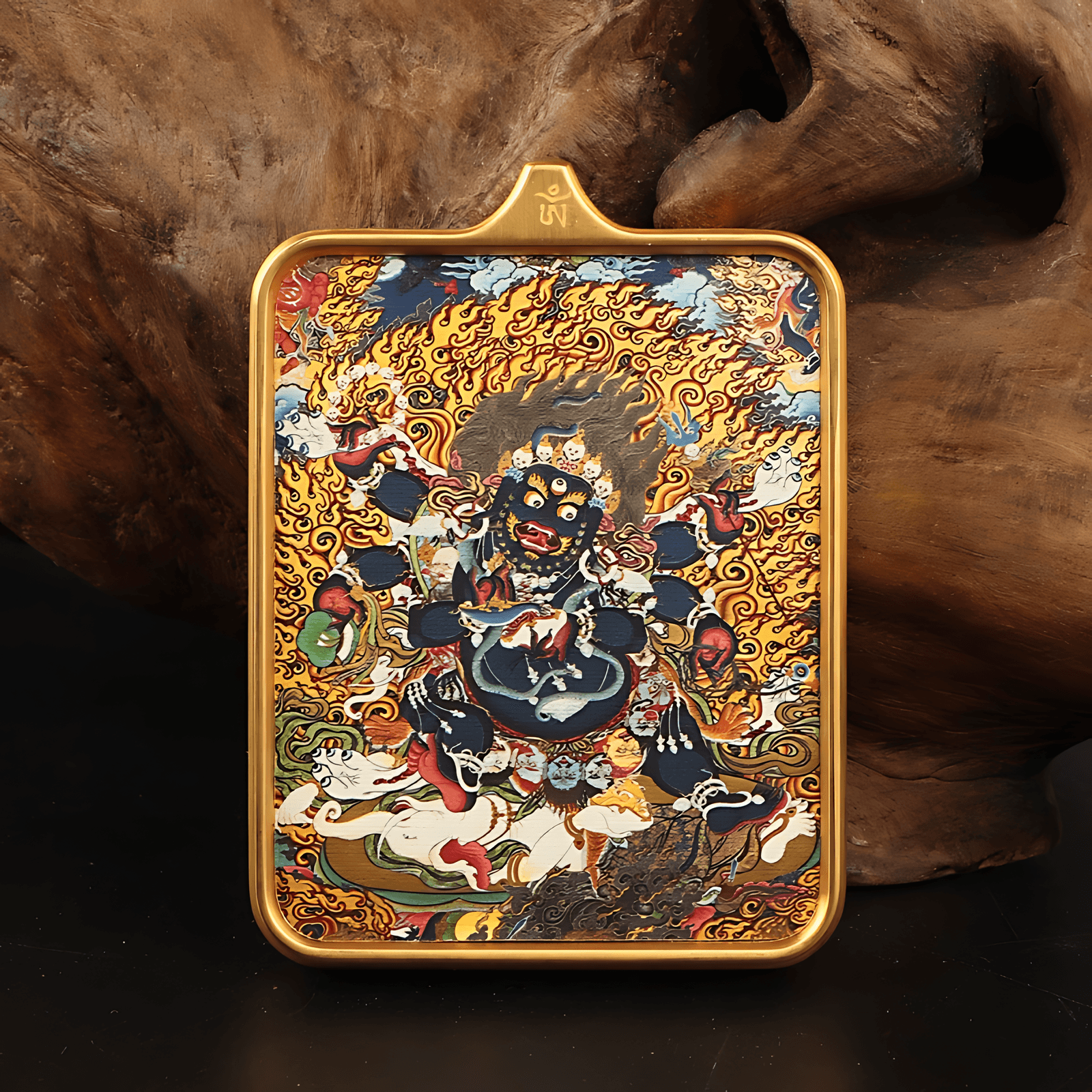 Printed Stainless Steel Thangka Necklace - necklace - ORIENTGEM