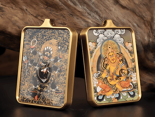 Printed Stainless Steel Thangka Necklace - necklace - ORIENTGEM