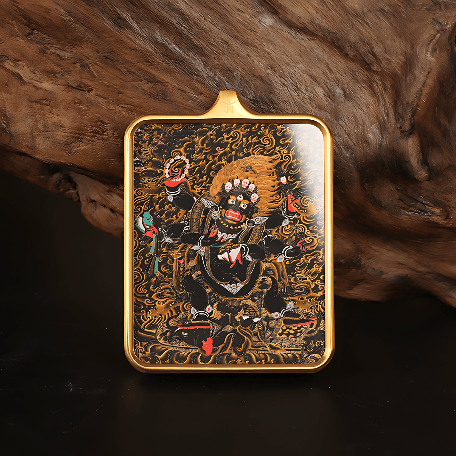 Printed Stainless Steel Thangka Necklace - necklace - ORIENTGEM