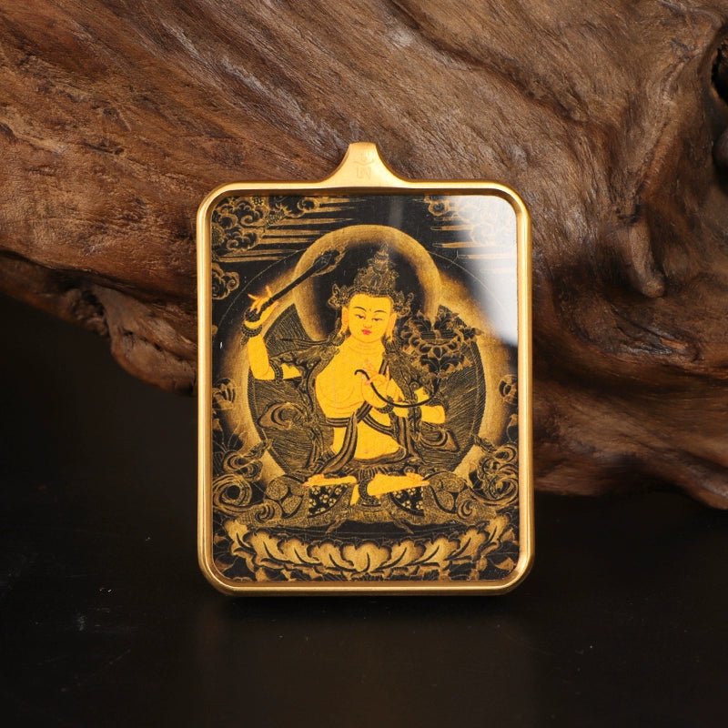 Printed Stainless Steel Thangka Necklace - necklace - ORIENTGEM