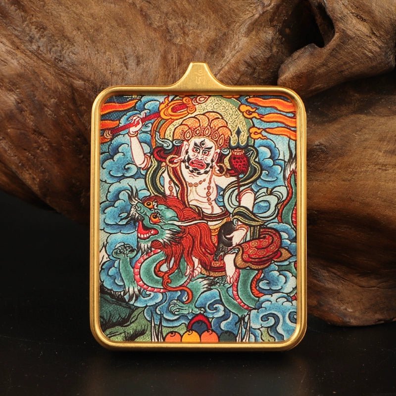 Printed Stainless Steel Thangka Necklace - necklace - ORIENTGEM