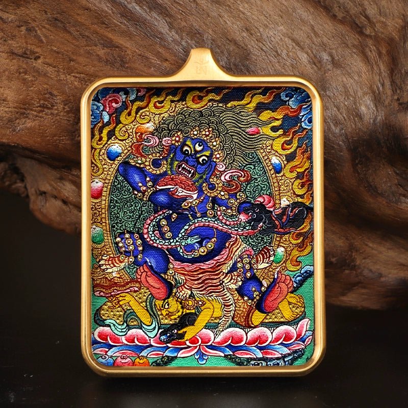 Printed Stainless Steel Thangka Necklace - necklace - ORIENTGEM