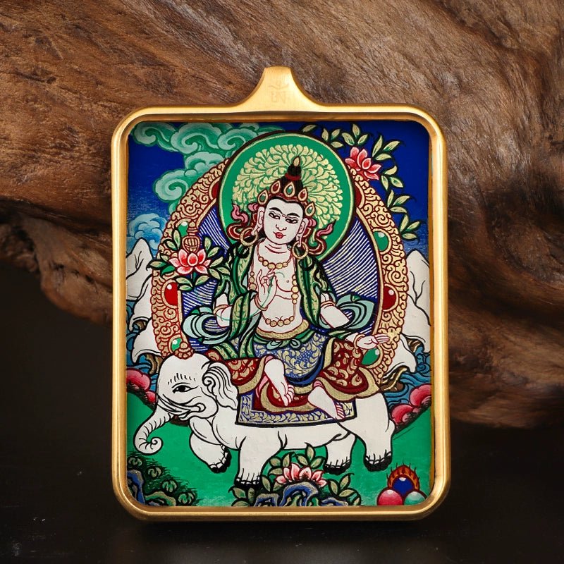 Printed Stainless Steel Thangka Necklace - necklace - ORIENTGEM