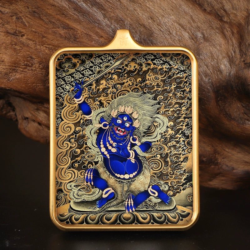 Printed Stainless Steel Thangka Necklace - necklace - ORIENTGEM