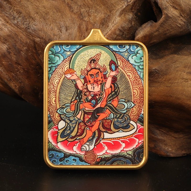 Printed Stainless Steel Thangka Necklace - necklace - ORIENTGEM