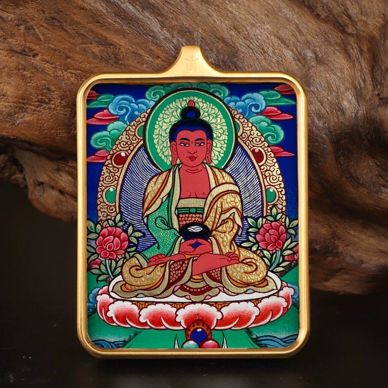 Printed Stainless Steel Thangka Necklace - necklace - ORIENTGEM