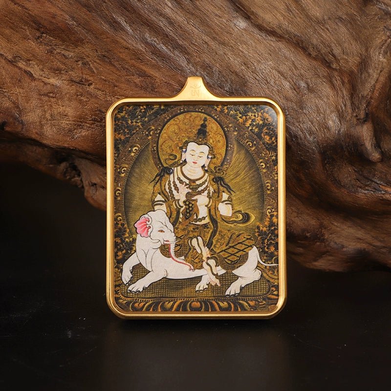 Printed Stainless Steel Thangka Necklace - necklace - ORIENTGEM