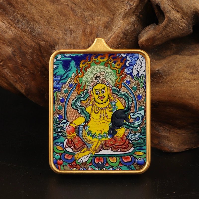 Printed Stainless Steel Thangka Necklace + Handmade Rope - OrientGem