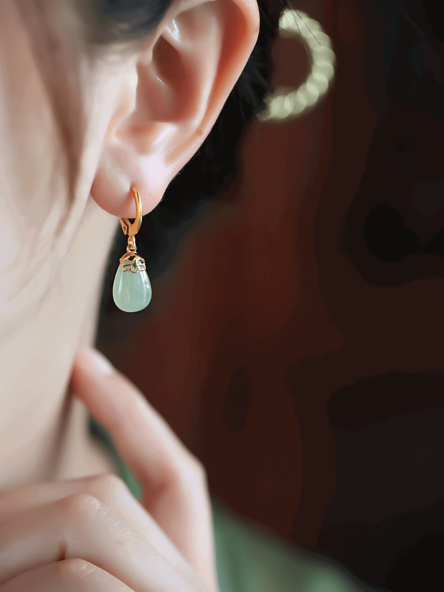 Raindrop Earring | Jade Jewelry - Silver earrings -Silver jewelry -Sterling silver jewelry - ORIENTGEM