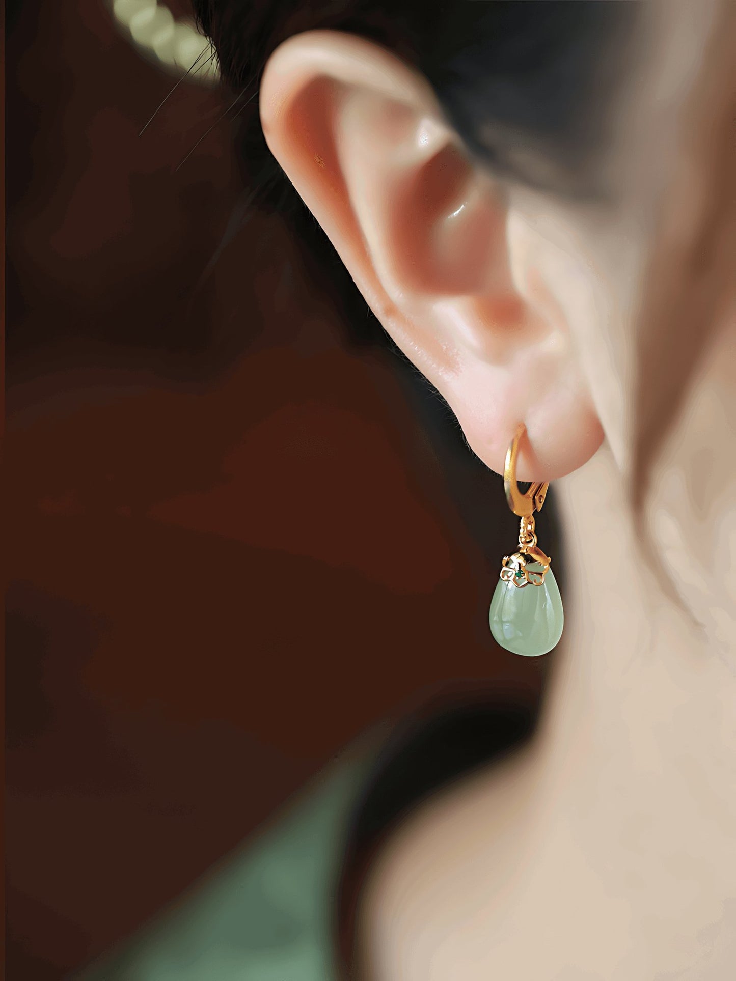 Raindrop Earring | Jade Jewelry - Silver earrings -Silver jewelry -Sterling silver jewelry - ORIENTGEM