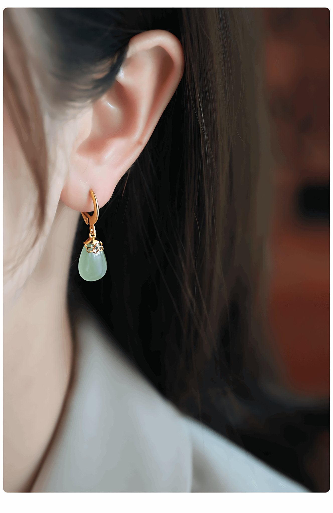 Raindrop Earring | Jade Jewelry - Silver earrings -Silver jewelry -Sterling silver jewelry - ORIENTGEM