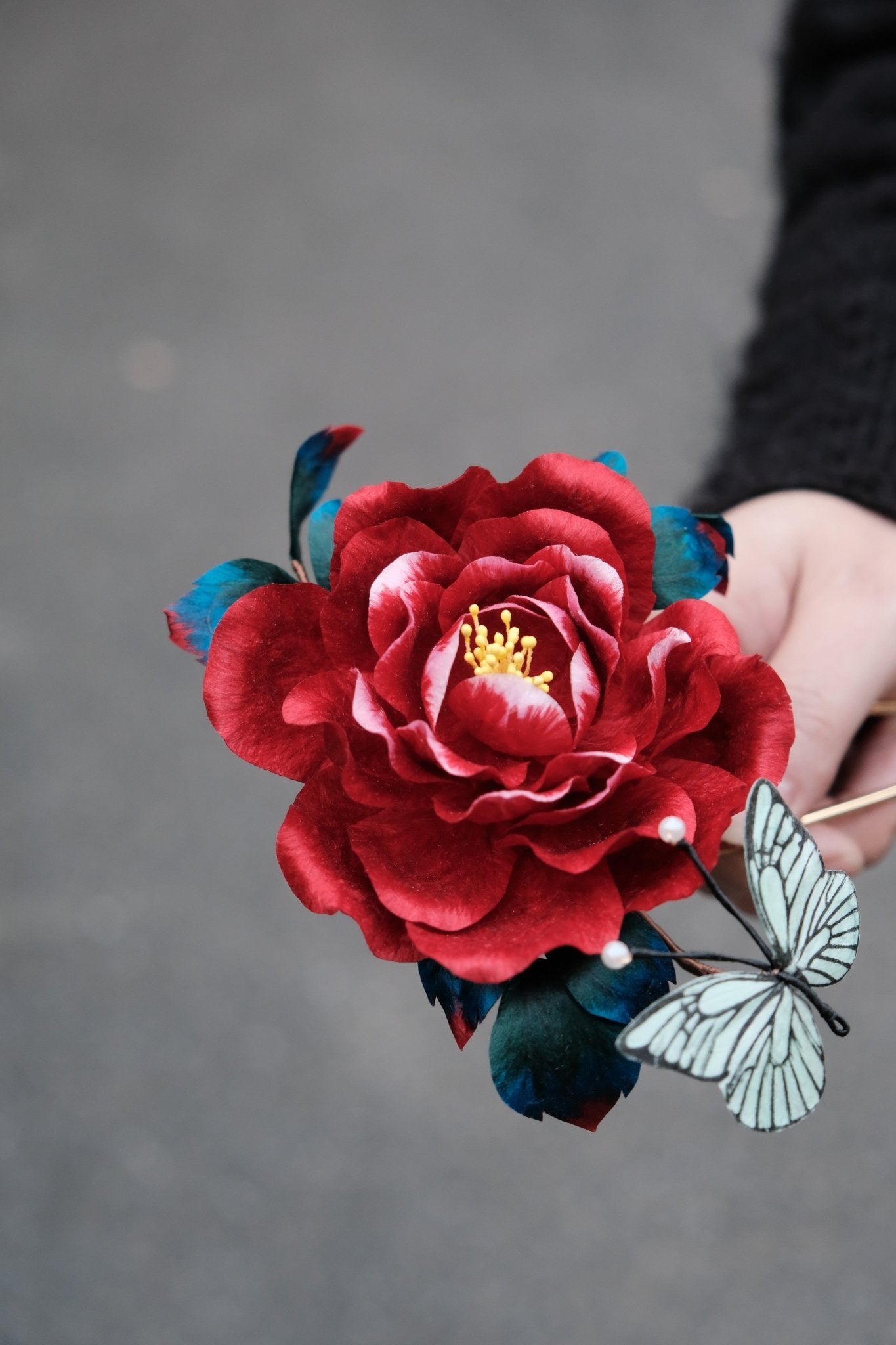 Relvon Chinese ICH Velvet Flower Handmade Hairpin - Hairpin - ORIENTGEM