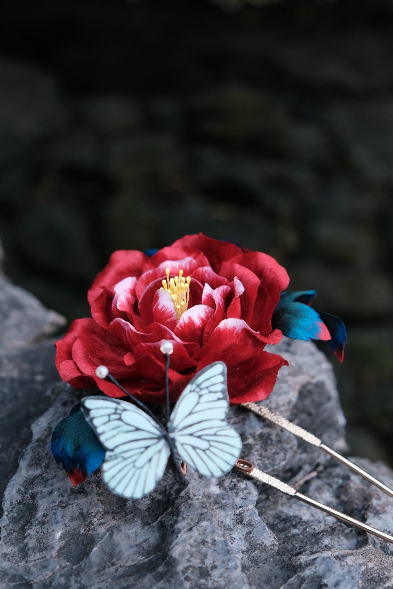 Relvon Chinese ICH Velvet Flower Handmade Hairpin - Hairpin - ORIENTGEM